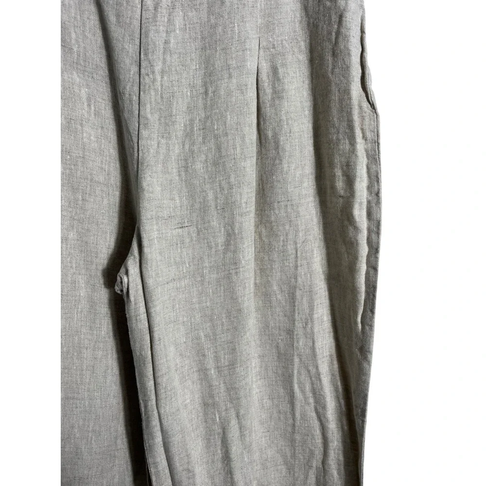 REFORMATION Cleo Linen Pleated Wide Leg Trouser Pant in‎ Oatmeal